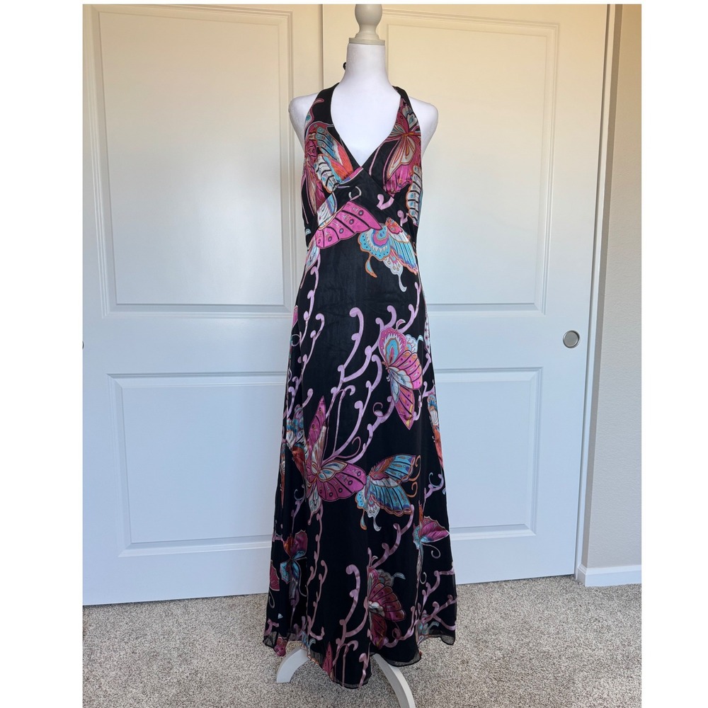 Vintage Y2k black butterfly dress